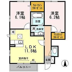 フロンティアA 2LDKの間取図画像