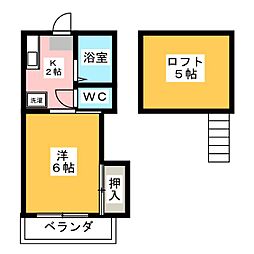 コーポ93 1Kの間取図画像