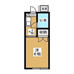 ルミエハイツ 1Kの間取図画像
