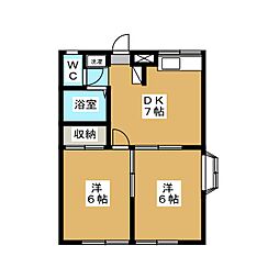 エステートピア257 2DKの間取図画像