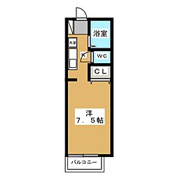 ジュネスパレ 1Kの間取図画像