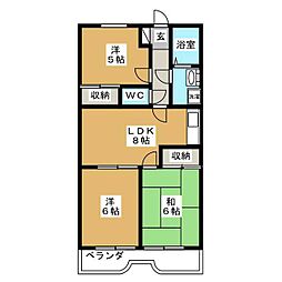 リアライズ羽村 3DKの間取図画像