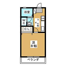 メトロポール 1Kの間取図画像