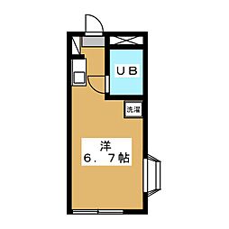 サンレイコート帝京大塚 4階ワンルームの間取り