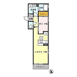 サンモールＴＭ 2階1LDKの間取り