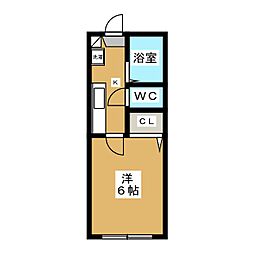 グロウヴ 1階1Kの間取り