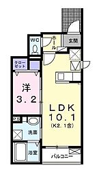 ラ・シモーヌ・メゾン　ＭＨ 1階1LDKの間取り
