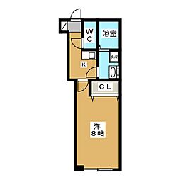 ヘリオス378相互 1階1Kの間取り