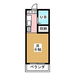 サカエヤレジデンス ワンルームの間取図画像