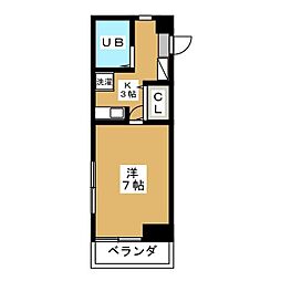 G・Hビル 1Kの間取図画像