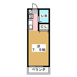 ホワイトキャッスル ワンルームの間取図画像