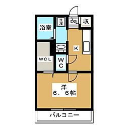 プルミエール柴崎 1Kの間取図画像