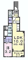 ソレイユ緑ヶ丘 1LDKの間取図画像