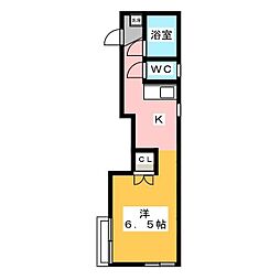 モンシャトープランドール ワンルームの間取図画像