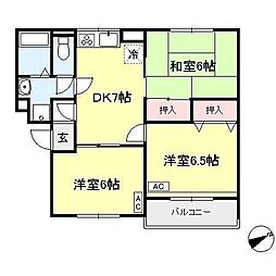 メゾン藤 3DKの間取図画像