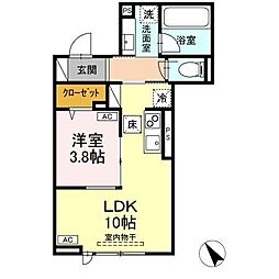 D-PRECIOUS立川高松町 1LDKの間取図画像