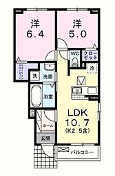 サニーリーヴス 2LDKの間取図画像