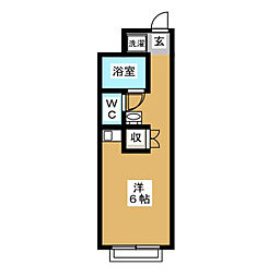 JR中央線 三鷹駅 徒歩15分の賃貸アパート 1階ワンルームの間取り