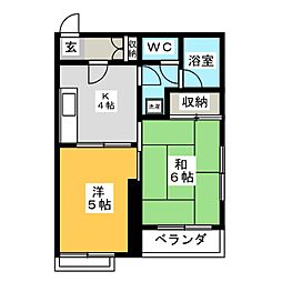 レヂオンス三鷹 2Kの間取図画像