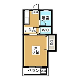 プリンスハイツ 1階1Kの間取り