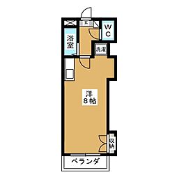 川島ハイム2 ワンルームの間取図画像