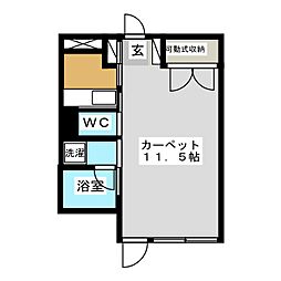 HO三鷹 1Kの間取図画像