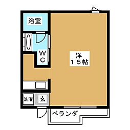 maisonazur ワンルームの間取図画像