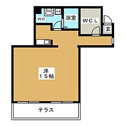 マリモフラッツ 1Kの間取図画像