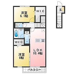 カサフィオーレ 2LDKの間取図画像