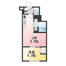 エルファーロ三鷹 1LDKの間取図画像