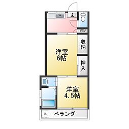 大七荘 2Kの間取図画像