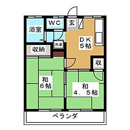 聖荘 2DKの間取図画像