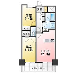 イストワール 2LDKの間取図画像