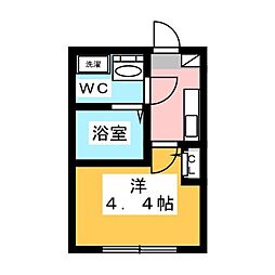 京王線 府中駅 徒歩14分の賃貸アパート 2階1Kの間取り