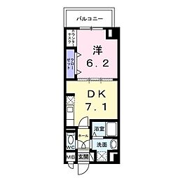 西武多摩川線 白糸台駅 徒歩3分の賃貸マンション 4階1DKの間取り