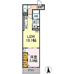 Ｄアセット栄町 1階1LDKの間取り
