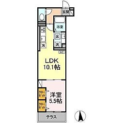Ｄアセット栄町 3階1LDKの間取り