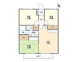 セントラルパディ 3階3DKの間取り