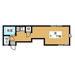 グリーン・エージ 2階ワンルームの間取り