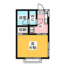 ハウスミト 1Kの間取図画像