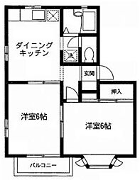 コスモコープ 2DKの間取図画像