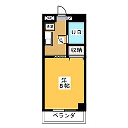 リベルティ・アネックス芝嵜ビル 1Kの間取図画像