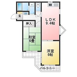 マンション金井 2LDKの間取図画像