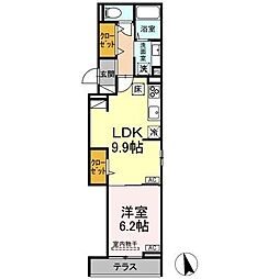 D-ROOM PREMIUM 多磨霊園駅 1階1LDKの間取り
