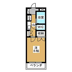 エステート国領 1階1Kの間取り