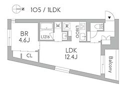 GranDuo千歳烏山 1階1LDKの間取り