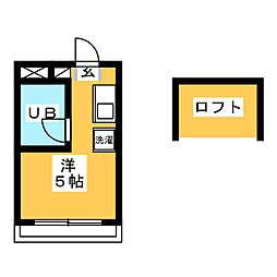 ノーブルヒルズ 3階ワンルームの間取り