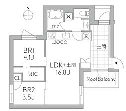 GranDuo千歳烏山 3階2LDKの間取り