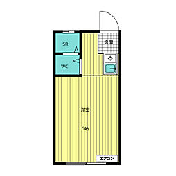 コーポ茂野樹 2階1Kの間取り