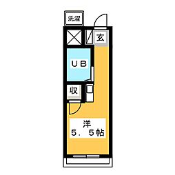 ドミール武蔵台 ワンルームの間取図画像